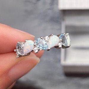 Opal and Aquamarine ring